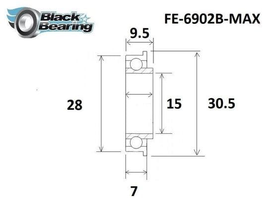 Roulement Max - Blackbearing - 6902B-FE 2rs - 15 x 28/30 5 x 7/9 5 mm