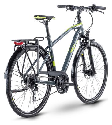 R Raymon TourRay 3.0 Bicicleta de trekking Shimano Acera 8S 700 mm Gris oscuro Verde lima 2023