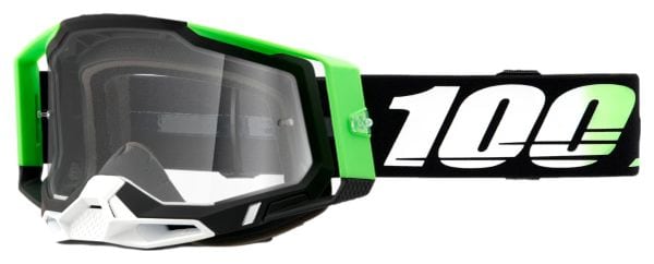 100% Racecraft 2 Mask Kalkuta Green Clear Lens