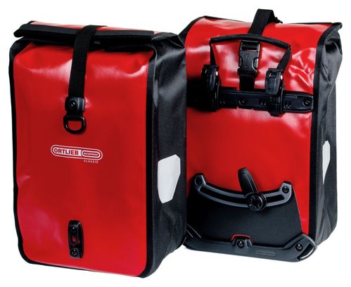 Coppia di borse da bici Ortlieb Sport-Roller Classic Quick-Lock2.1 da 25 L rosse nere