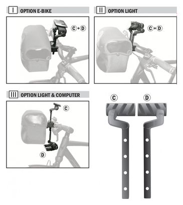 Support d'Accessoires Ortlieb Handlebar Mounting-Set Support pour Kit de Montage sur Cintre Ortlieb E185/E225