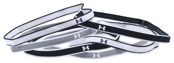 Under Armour Damen Mini Stirnbänder (6er Set) Schwarz Grau Weiß