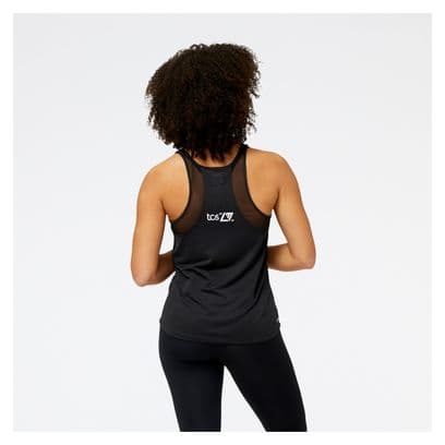 Camiseta de tirantes New Balance Impact Run London para mujer Negra Blanca