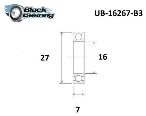 Roulement B3 - Blackbearing - 16267-2rs - 16  x  26  x  7 mm mm