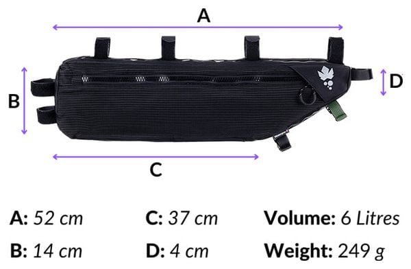 Sacoche de Cadre Miss Grape Internode 6 Waterproof 6L Noir