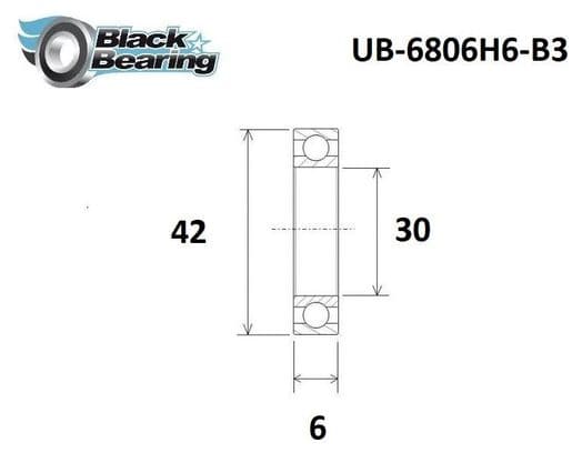 Roulement B3 - Blackbearing - 6806-H6-2rs - 30 x 42 x 6 mm