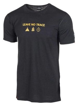 T-shirt Ivanhoe Agaton Trace pour homme-100% laine mérinos-noir