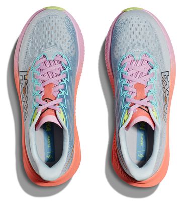 Hoka One One Mach 6 Blau Rosa Damen Laufschuhe