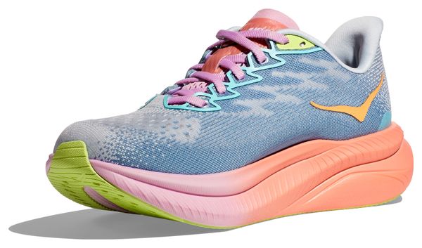 Chaussures Running Hoka One One Mach 6 Bleu Rose Femme