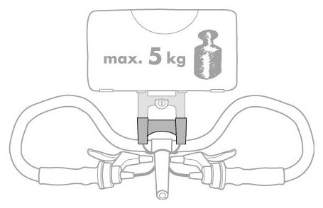 Ortlieb Set di montaggio per manubrio Estensione per Ortlieb E164/E185/E225 Set di montaggio per manubrio