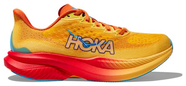 Chaussures Running Hoka One One Mach 6 Orange Rouge Femme