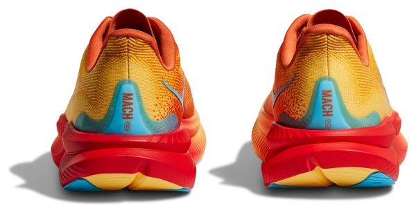 Hoka One One Mach 6 Oranje Rood Dames Hardloopschoenen