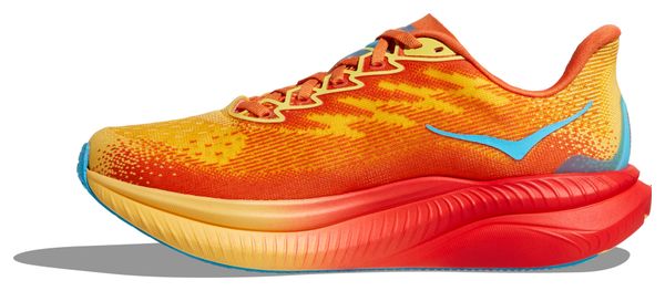 Chaussures Running Hoka One One Mach 6 Orange Rouge Femme