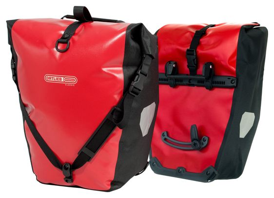 ORTLIEB 1 Paar Satteltaschen für Gepäckträger hinten BACK-ROLLER CLASSIC Rot Schwarz