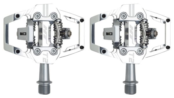 Pédales Automatiques HT Components T2 Argent