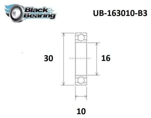 Roulement B3 - Blackbearing - 163010-2rs - 16 x 30 x 10 mm