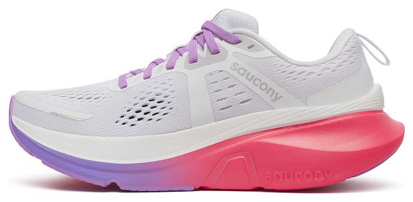 Chaussures Running Saucony Guide 18 Blanc/Rose/Violet Femme