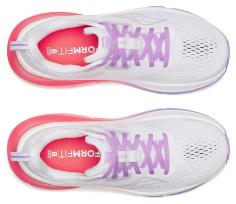 Chaussures Running Saucony Guide 18 Blanc/Rose/Violet Femme