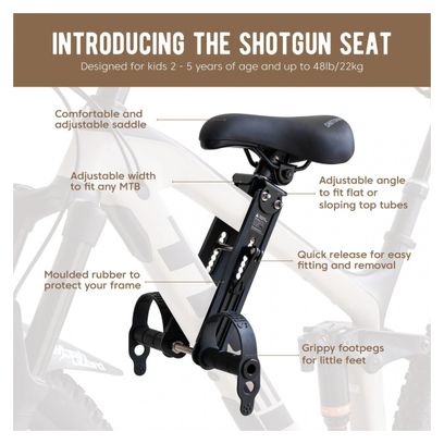 Shotgun Front Mounted Child Bike Seat Black