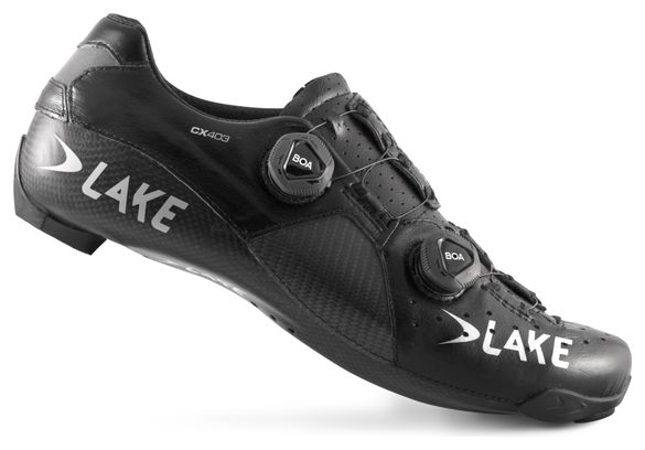 Chaussures de Route Lake CX403-X Noir/Argent (Large)