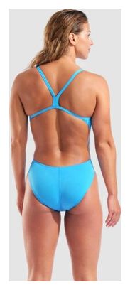 Bañador de una pieza para mujer con espalda descubierta Challenge Back azul cielo 