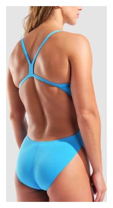 Bañador de una pieza para mujer con espalda descubierta Challenge Back azul cielo 