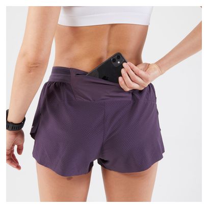 Pantalón Corto de Running para Mujer Kiprun Run 900 Violeta Claro