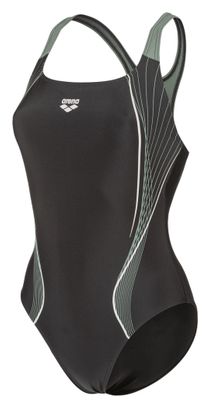 Maillot de Bain Arena Control Pro Back Noir/Vert Femme