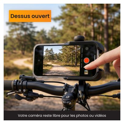 Support Téléphone pour Velo - Robuste - Vélo électrique - Couvercle ouvert