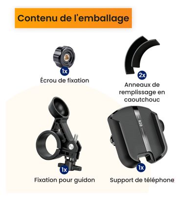 Support Téléphone pour Velo - Robuste - Vélo électrique - Couvercle ouvert