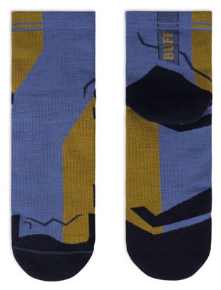 Chaussettes Buff Merino Lightweight Quarter 4" Bleu/Beige 