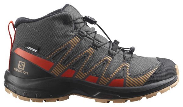 Salomon XA Pro v8 Mid CSWP Junior Grau Rot Kinder