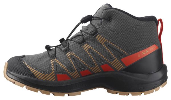 Salomon XA Pro v8 Mid CSWP Junior Grau Rot Kinder