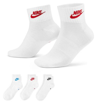 3 Paires de Chaussettes Nike Everyday Essential Ankle Blanc Multi Couleurs