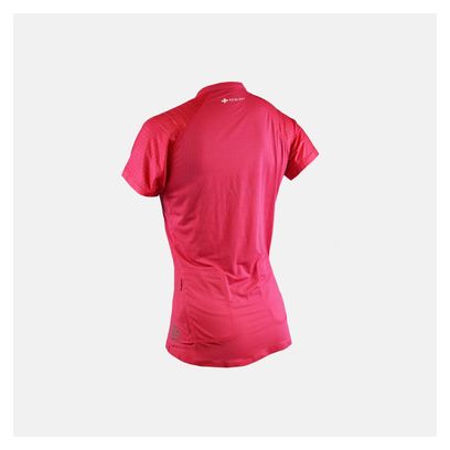 Maillot de manga corta R-Light rosa frambuesa 1/2 cremallera para mujer Raidlight
