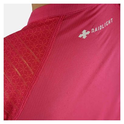 Maillot de manga corta R-Light rosa frambuesa 1/2 cremallera para mujer Raidlight