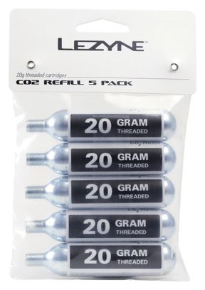 Pak van 5 Lezyne 20g CO2 patronen