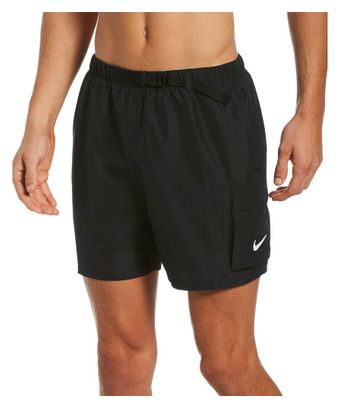 Nike Swim 5'' Belt Packable Volleyball Badeshorts Schwarz