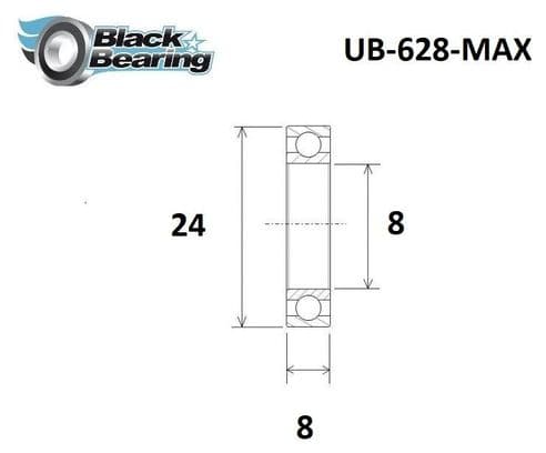 Roulement Max - Blackbearing - 628-2rs - 8 x 24 x 8 mm