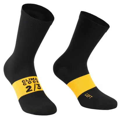 Chaussettes Unisexe Assos Spring Fall Evo Noir/Jaune