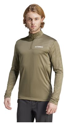 Langarm Trikot 1/2 Zip adidas Terrex Multi Khaki Herren