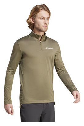 adidas Terrex Multi Khaki Heren 1/2 Zip Trui met lange mouwen