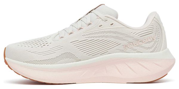 Chaussures Running Saucony Ride 18 Blanc/Rose Femme