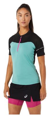 Asics Fujitrail 1/2 Zip Jersey Groen Zwart Dames