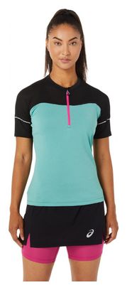 Asics Fujitrail 1/2 Zip Jersey Groen Zwart Dames