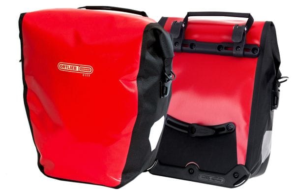 Coppia di borse da bici Ortlieb Sport-Roller City da 25 L rosse nere
