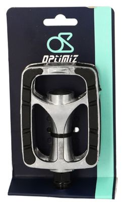 PEDALE CITY/URBAIN ALU OPTIMIZ NOIR SURFACE ANTI DERAPANTE D 9/16 (PR)