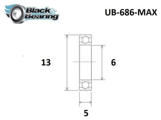 Roulement Max - Blackbearing - 686-2rs - 6 x 13 x 5 mm