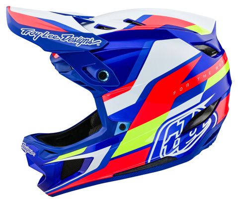 Casque Intégral Troy Lee Designs D4 Composite Mips Omega Blanc/Bleu