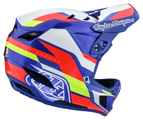 Casque Intégral Troy Lee Designs D4 Composite Mips Omega Blanc/Bleu